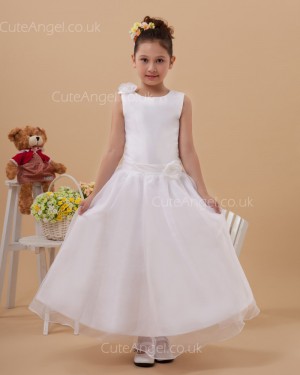 Budget Discount Ivory Ankle Length A-line First Communion / Flower Girl Dress