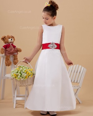 Cheap Amazing White Floor-length Organza Flower Girl Dress