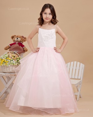 Cheap Stunning Candy Pink Knee-Length A-line First Communion / Flower Girl Dress