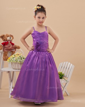 Designer Fuchsia Floor-length A-line First Communion / Pageant Dress