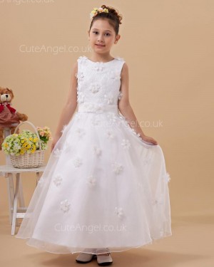 Designer Ivory Ankle Length A-line First Communion / Flower Girl Dress