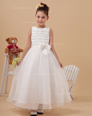 Fitted Celebrity Ivory Ankle Length Ball Gown First Communion / Flower Girl Dress