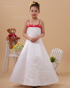 Flower Girl Dress First Communion Style Satin A-line Dress