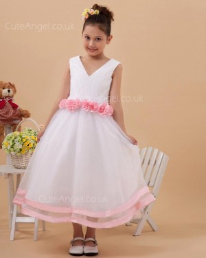 Vintage Celebrity Ivory Tea-length A-line First Communion / Flower Girl Dress