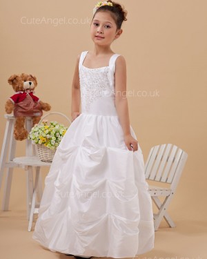 Vintage Romantica Ivory Floor-length Ball Gown First Communion / Flower Girl Dress