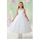 Girls Dress Style 0612118 Ivory Tea-length Hand Made Flower Square A-line Dress in Choice of Colour