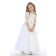 Girls Dress Style 062818 White Floor-length Lace Round A-line Dress in Choice of Colour