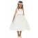 Girls Dress Style 065518 Ivory Tea-length Crystal - 水晶 Bateau A-line Dress in Choice of Colour