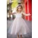 Girl Party Dress Satin Bodice with Handmade Pearl Shoulder Patch and Shimmery Glitter Mesh Skirt
