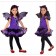Fancy Masquerade Party Bat Girl Costume Children Cosplay Dance Dress for Kids Purple Halloween Clothing Lovely Dresses