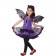 Fancy Masquerade Party Bat Girl Costume Children Cosplay Dance Dress for Kids Purple Halloween Clothing Lovely Dresses