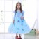 Halloween Blue Girls Dress Cinderella Long Sleeve Princess Dress Girl Autumn Ice Romance Performance Costume Dress