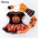 2018 New Halloween short sleeve Dress Baby jumpsuit Four-piece set Children's wear for Baby girl 0-2 years old
