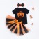 2018 New Short Sleeve Blouse Infant Handmade Dress Set Halloween Pumpkin Three-piece Suit