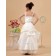 Ivory Applique Organza Bateau Collar A-line Flower Girl Dress