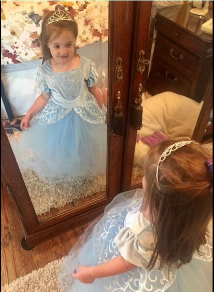 Halloween Blue Girls's Dress Cinderella Long Sleeve Princess Dress Girl Autumn Ice Romance Performance Costume Dress