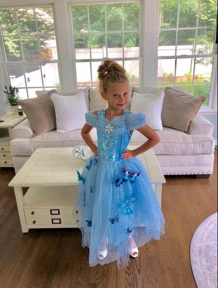 Halloween Blue Girls's Dress Cinderella Long Sleeve Princess Dress Girl Autumn Ice Romance Performance Costume Dress