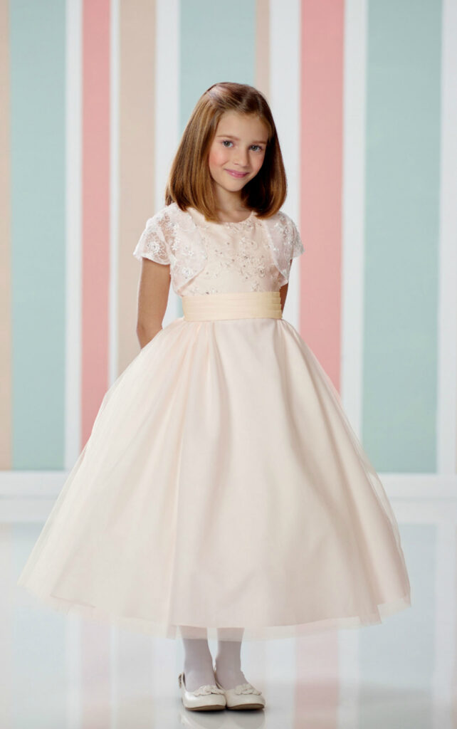 Champagne flower girl dress
