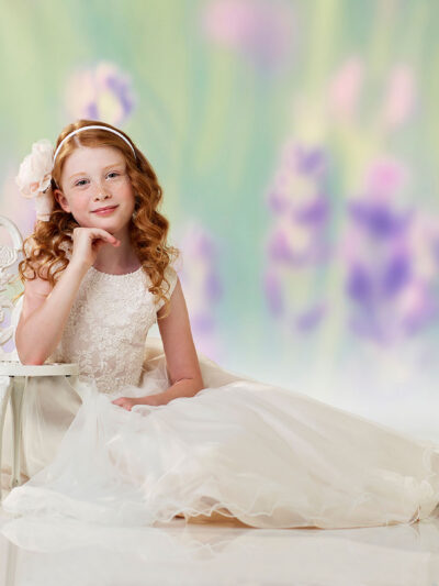 Girls Dress Style 0610318 Champagne Ankle Length Beading , Applique Bateau A-line Dress in Choice of Colour