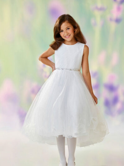 Girls Dress Style 0610818 Ivory Ankle Length Beading Round A-line Dress in Choice of Colour