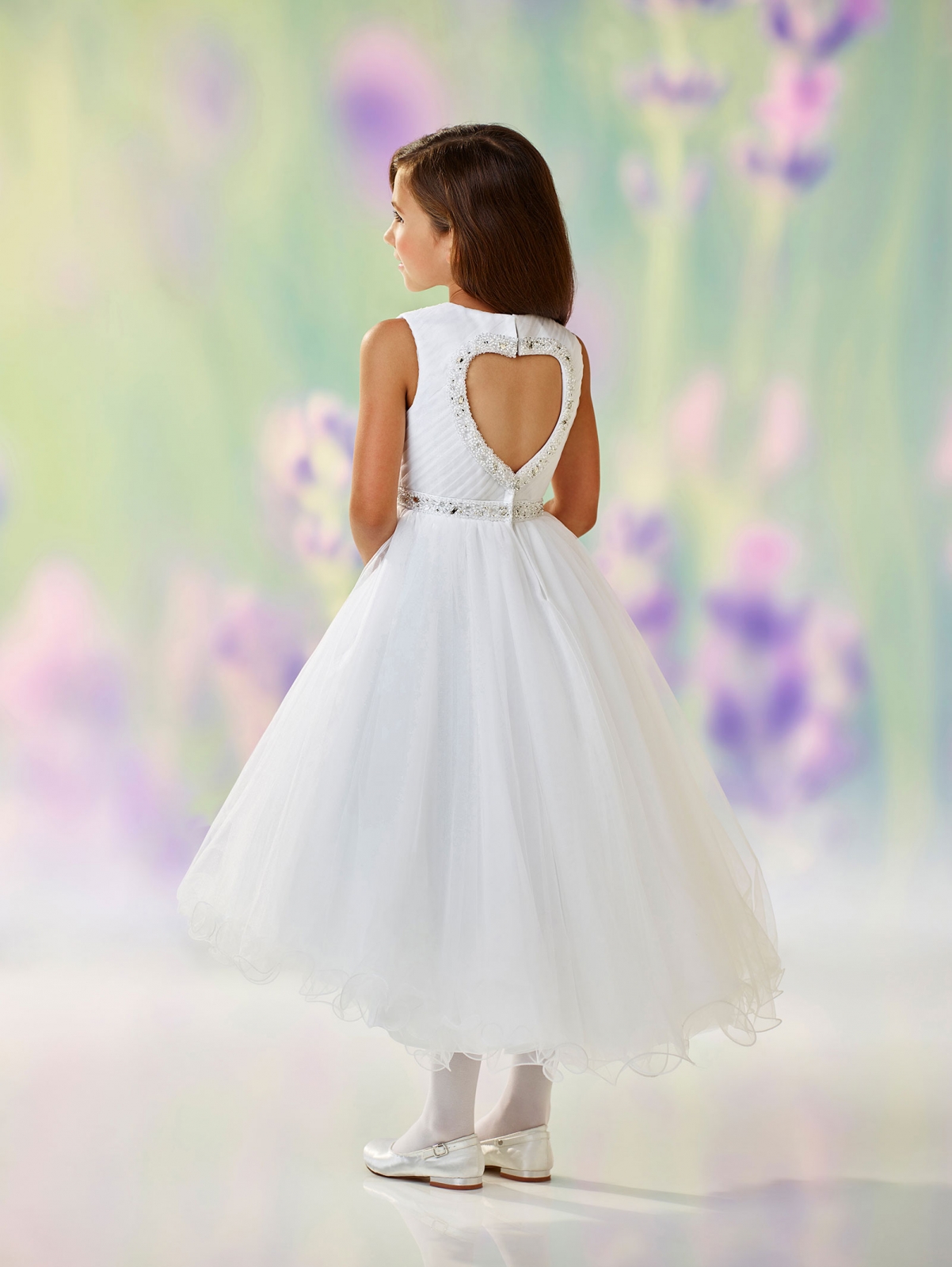 Girls Dress Style 0610818 Ivory Ankle Length Beading Round A-line Dress in Choice of Colour