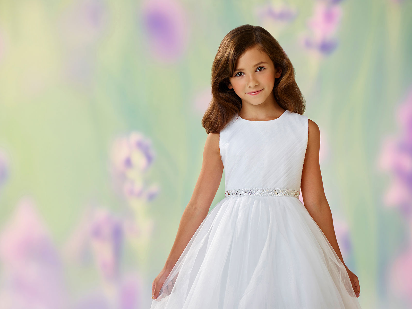 Girls Dress Style 0610818 Ivory Ankle Length Beading Round A-line Dress in Choice of Colour