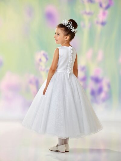 Girls Dress Style 0610918 Ivory Ankle Length Hand Made Flower Round A-line Dress in Choice of Colour