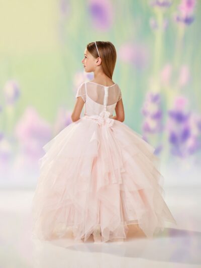 Girls Dress Style 0611618 Candy Pink Floor-length Tiered Bateau A-line Dress in Choice of Colour