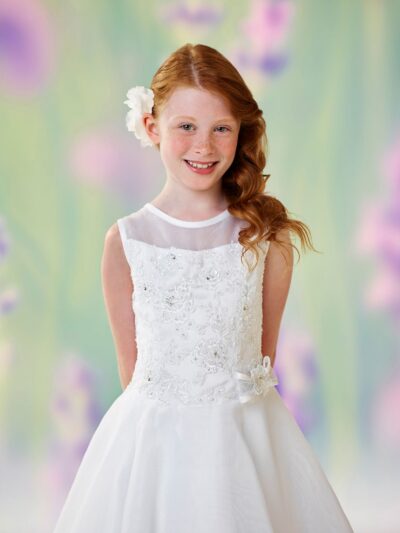 Girls Dress Style 0611718 Ivory Tea-length Lace , Beading , Applique Round A-line Dress in Choice of Colour Girls Dress Style 0611718 Ivory Tea-length Lace , Beading , Applique Round A-line Dress in Choice of Colour