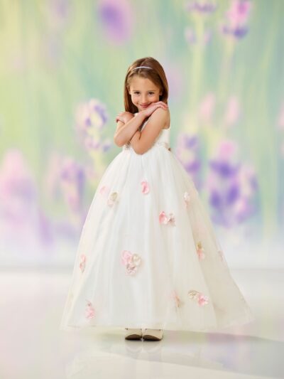 Girls Dress Style 0612218 Champagne Floor-length Hand Made Flower Round A-line Dress in Choice of Colour Girls Dress Style 0612218 Champagne Floor-length Hand Made Flower Round A-line Dress in Choice of Colour