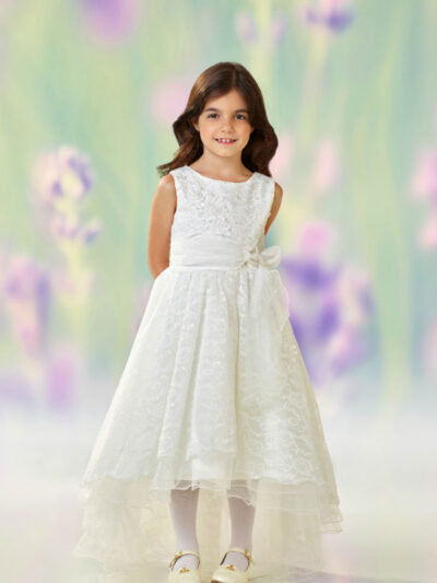 Girls Dress Style 0613118 Ivory Floor-length Lace Bateau A-line Dress in Choice of Colour