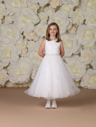 Girls Dress Style 0613718 Ivory Ankle Length Sash Bateau A-line Dress in Choice of Colour