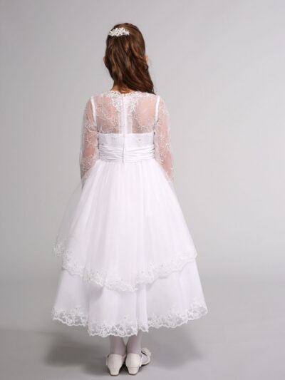 Girls Dress Style 0614418 White Tea-length Lace , Beading V-neck A-line Dress in Choice of Colour Girls Dress Style 0614418 White Tea-length Lace , Beading V-neck A-line Dress in Choice of Colour