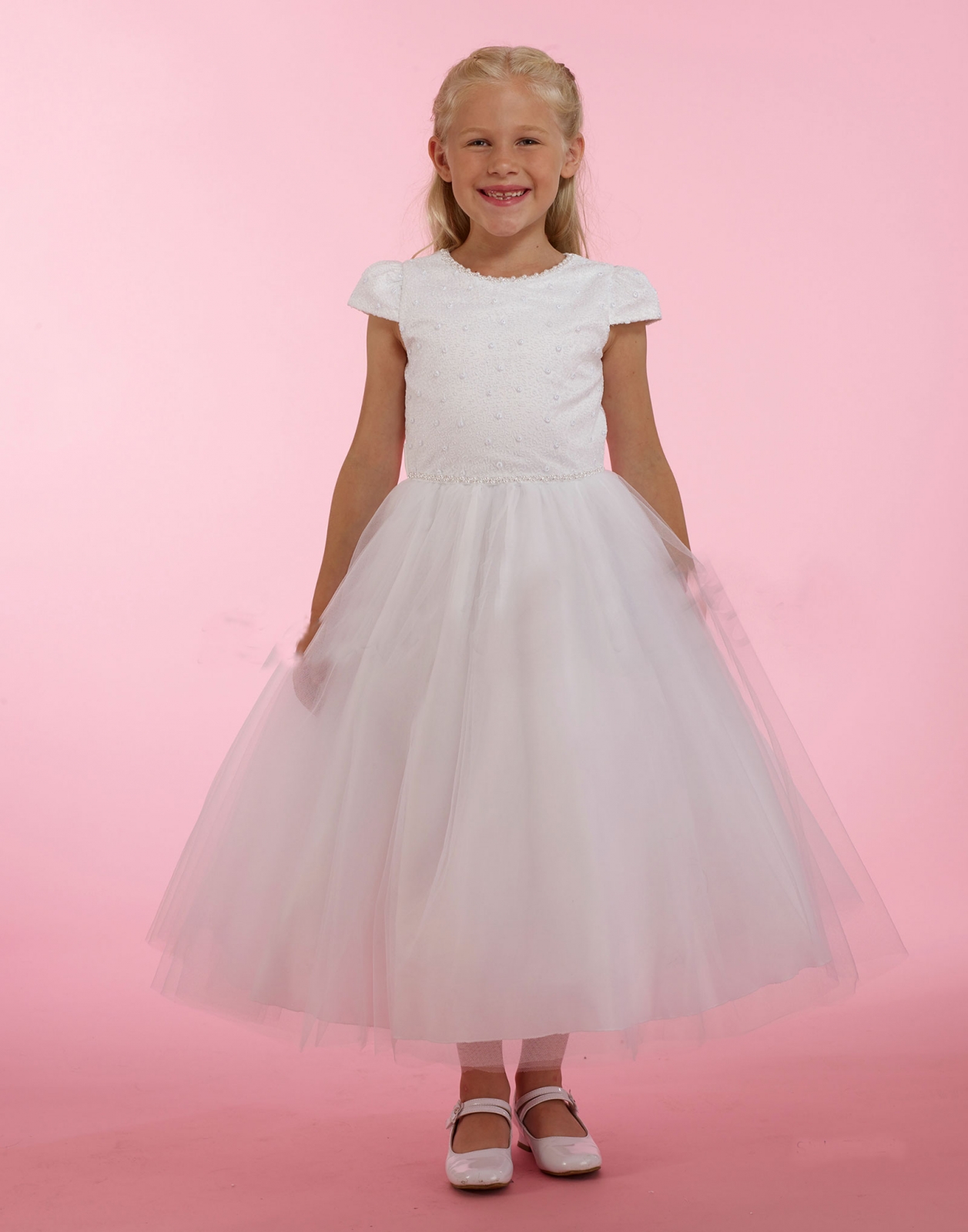 Girls Dress Style 0615218 Ivory Ankle Length Beading Round A-line Dress in Choice of Colour