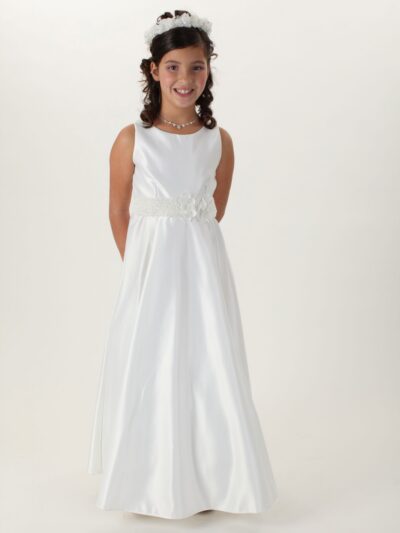 Girls Dress Style 0616918 Ivory Floor-length hand Made Flower Bateau A-line Dress in Choice of Colour