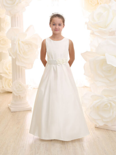 Girls Dress Style 0617118 Ivory Floor-length Hand Made Flower Bateau A-line Dress in Choice of Colour