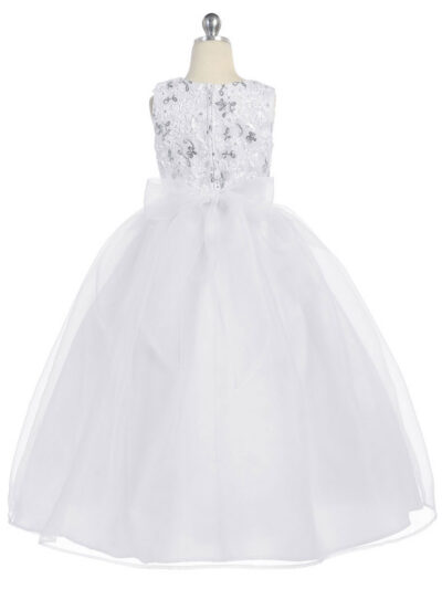 Girls Dress Style 0617218 Ivory Floor-length Applique Round A-line Dress in Choice of Colour