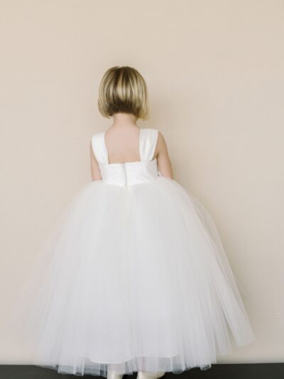 Girls Dress Style 0618918 Ivory Floor-length Hand Made Flower V-neck Ball Gown Dress in Choice of Colour