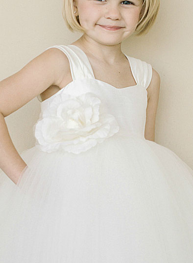 Girls Dress Style 0618918 Ivory Floor-length Hand Made Flower V-neck Ball Gown Dress in Choice of Colour