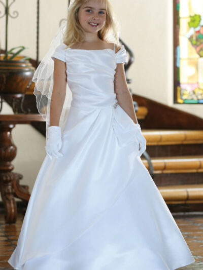 Girls Dress Style 061918 Ivory Floor-length Beading  A-line Dress in Choice of Colour