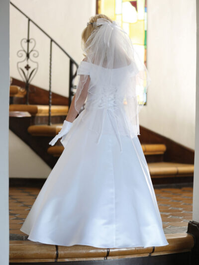 Girls Dress Style 061918 Ivory Floor-length Beading  A-line Dress in Choice of Colour