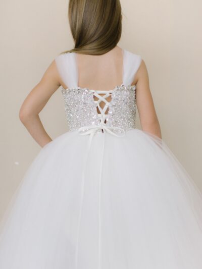 Girls Dress Style 0619318 Ivory Floor-length Beading Bateau Ball Gown Dress in Choice of Colour