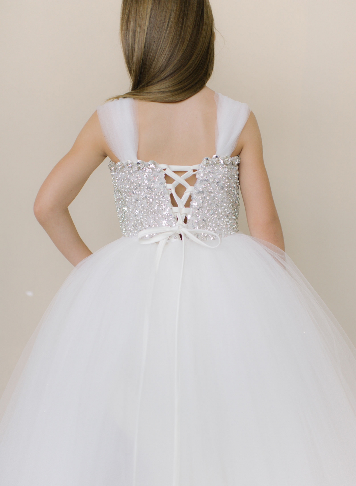 Girls Dress Style 0619318 Ivory Floor-length Beading Bateau Ball Gown Dress in Choice of Colour