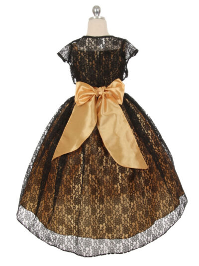 Girls Dress Style 0619518  Tea-length Hand Made Flower V-neck A-line Dress in Choice of Colour