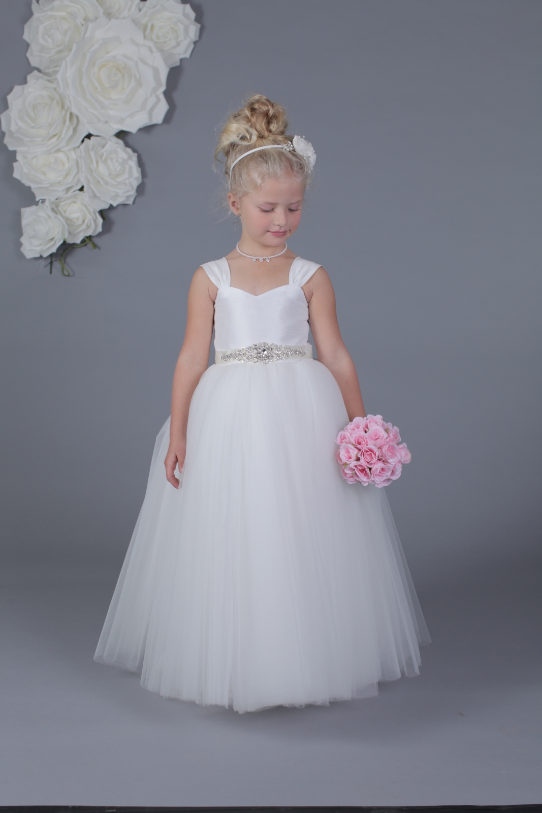Girls Dress Style 0619918 White Floor-length Beading Sweetheart Ball Gown Dress in Choice of Colour