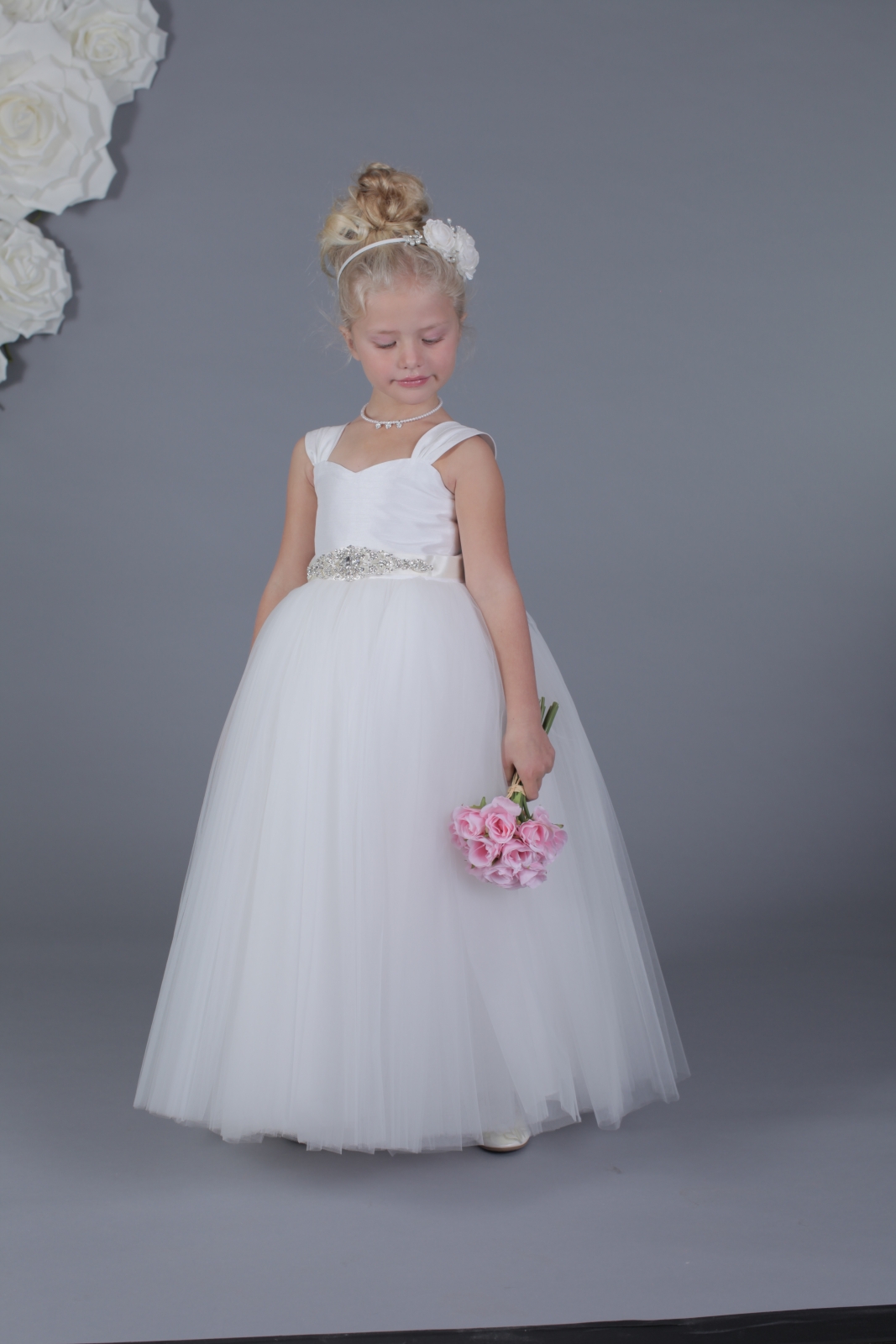 Girls Dress Style 0619918 White Floor-length Beading Sweetheart Ball Gown Dress in Choice of Colour