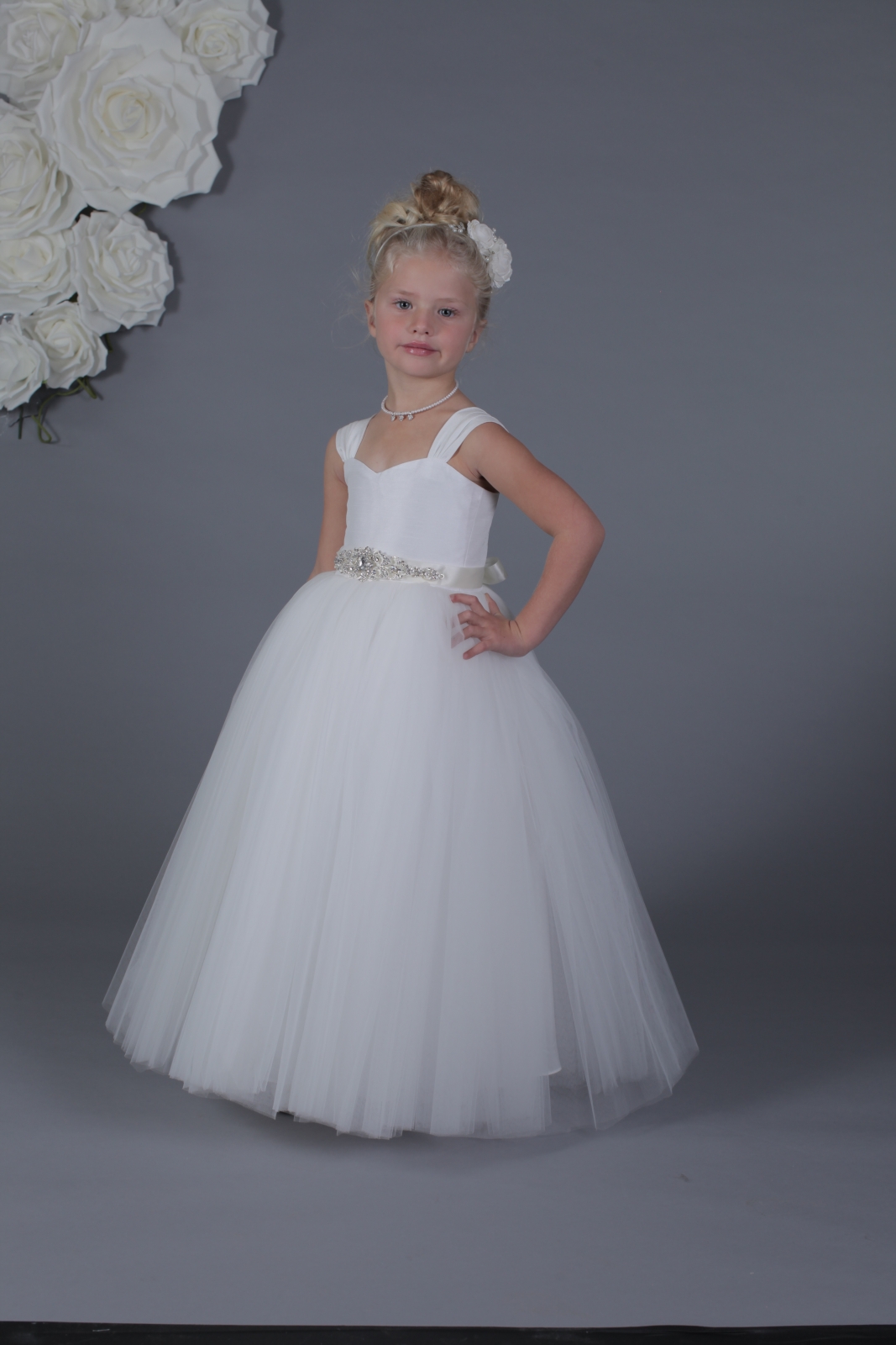 Girls Dress Style 0619918 White Floor-length Beading Sweetheart Ball Gown Dress in Choice of Colour