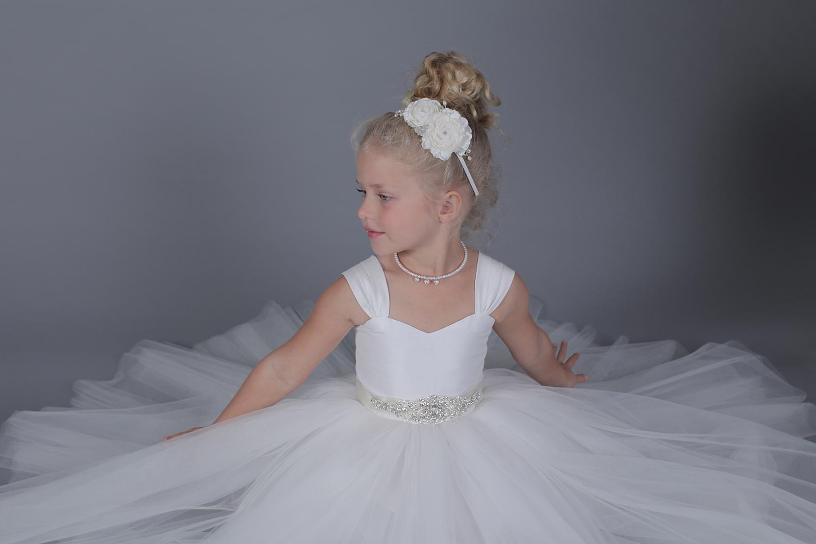 Girls Dress Style 0619918 White Floor-length Beading Sweetheart Ball Gown Dress in Choice of Colour