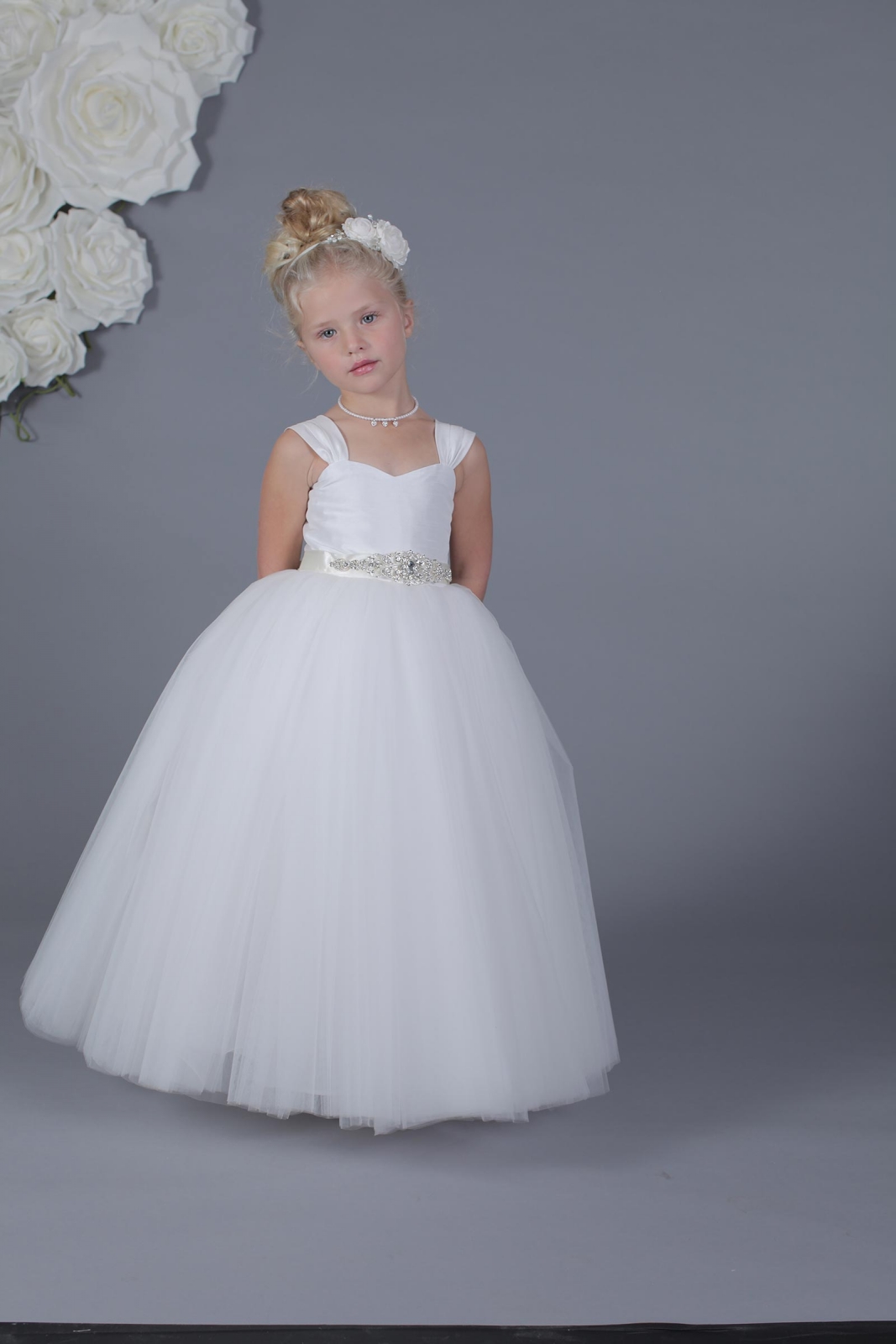 Girls Dress Style 0619918 White Floor-length Beading Sweetheart Ball Gown Dress in Choice of Colour