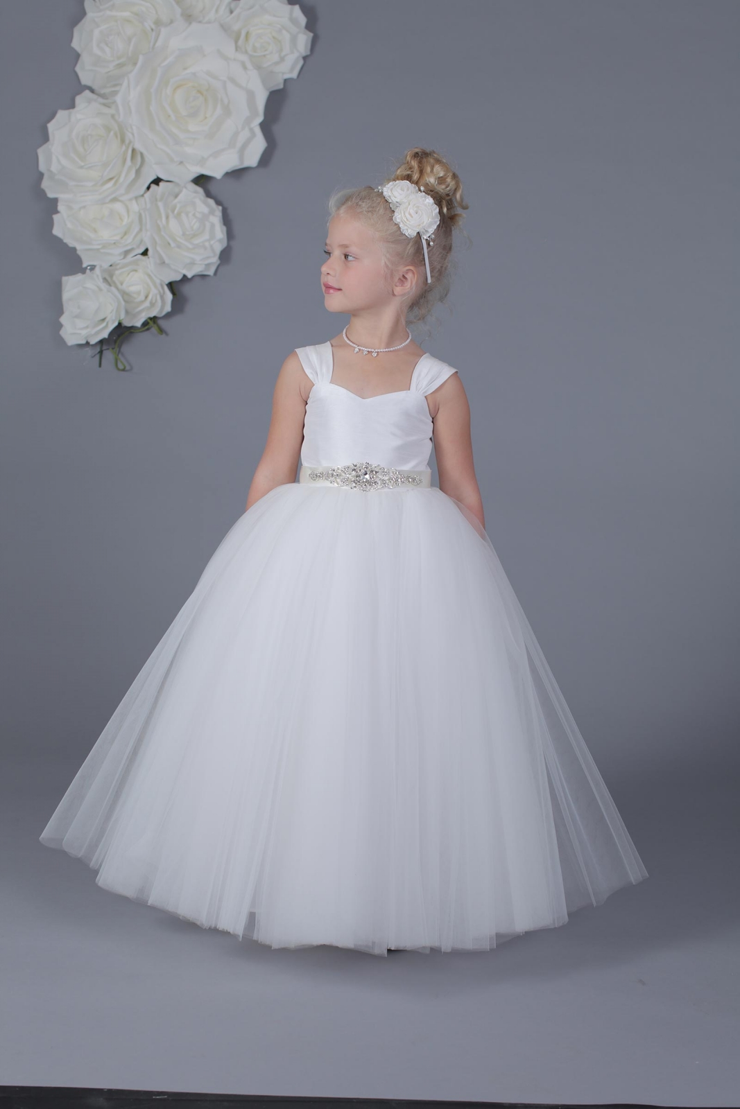 Girls Dress Style 0619918 White Floor-length Beading Sweetheart Ball Gown Dress in Choice of Colour
